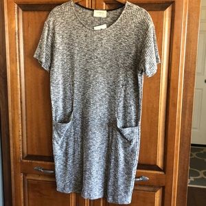 Gray, lightweight sweater dress